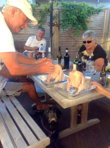 Rod Preparing his Beer Can Chicken
