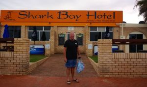 Rod at Denham visiting the most western pub in Australia