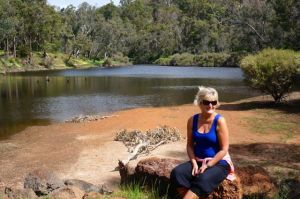 The navigator posing on our Blackwood River walk