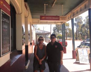 Dearne and Mereana outside the Federal Hotel in Collie