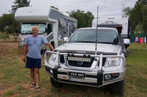 Brother Chuck at our parkup at the Mathoura Bowling Club