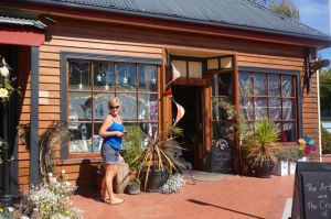 The navigator about to explore a Cygnet village craft shop