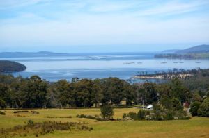 Eggs and Bacon Bay and over looking the Huon River
